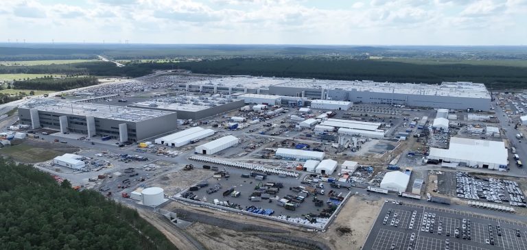 Take a look at Tesla's growing Gigafactory Berlin and its beautiful new V4 Supercharger | Electrek