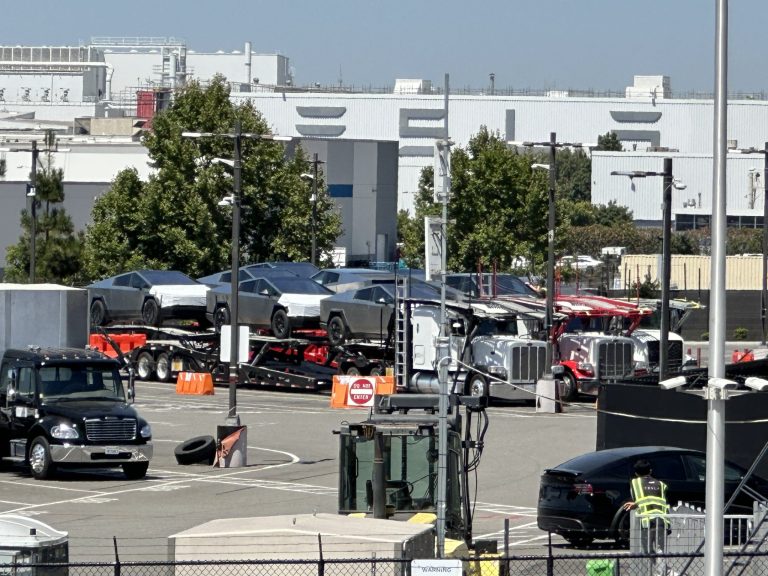Tesla Cybertruck fleet spotted at Fremont Factory