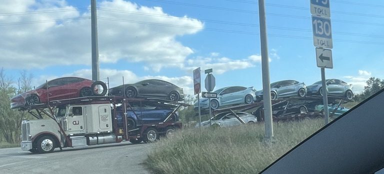 A truckload of wrapped Tesla vehicles spotted | Electrek