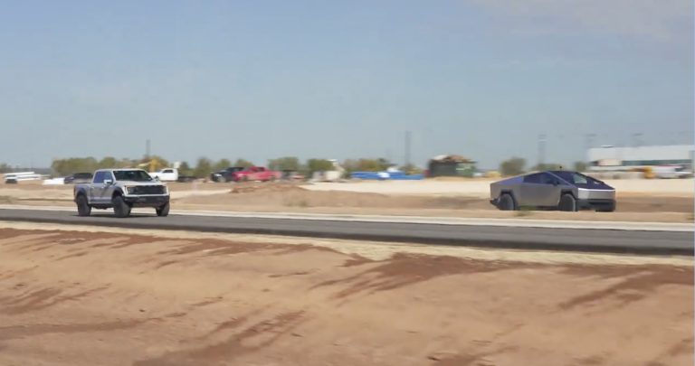 Tesla Cybertruck smokes Ford F-150 Raptor in drag race