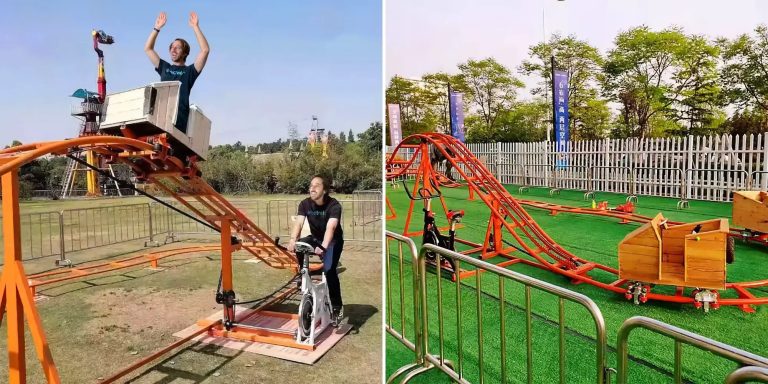 Check out this bicycle-powered backyard rollercoaster that you can actually buy